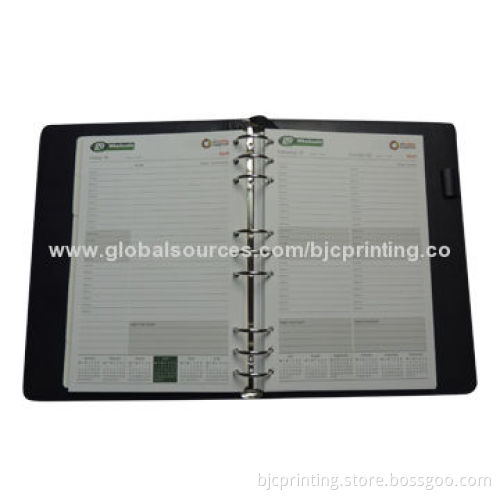 Spiral binder notebook with PU leather cover